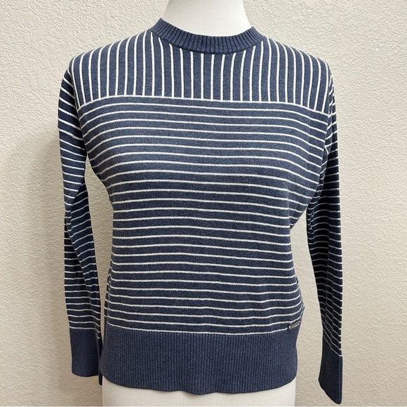 Abercrombie & Fitch Sweaters - Abercrombie & Fitch Striped Navy and White Women's Crewneck Sweater